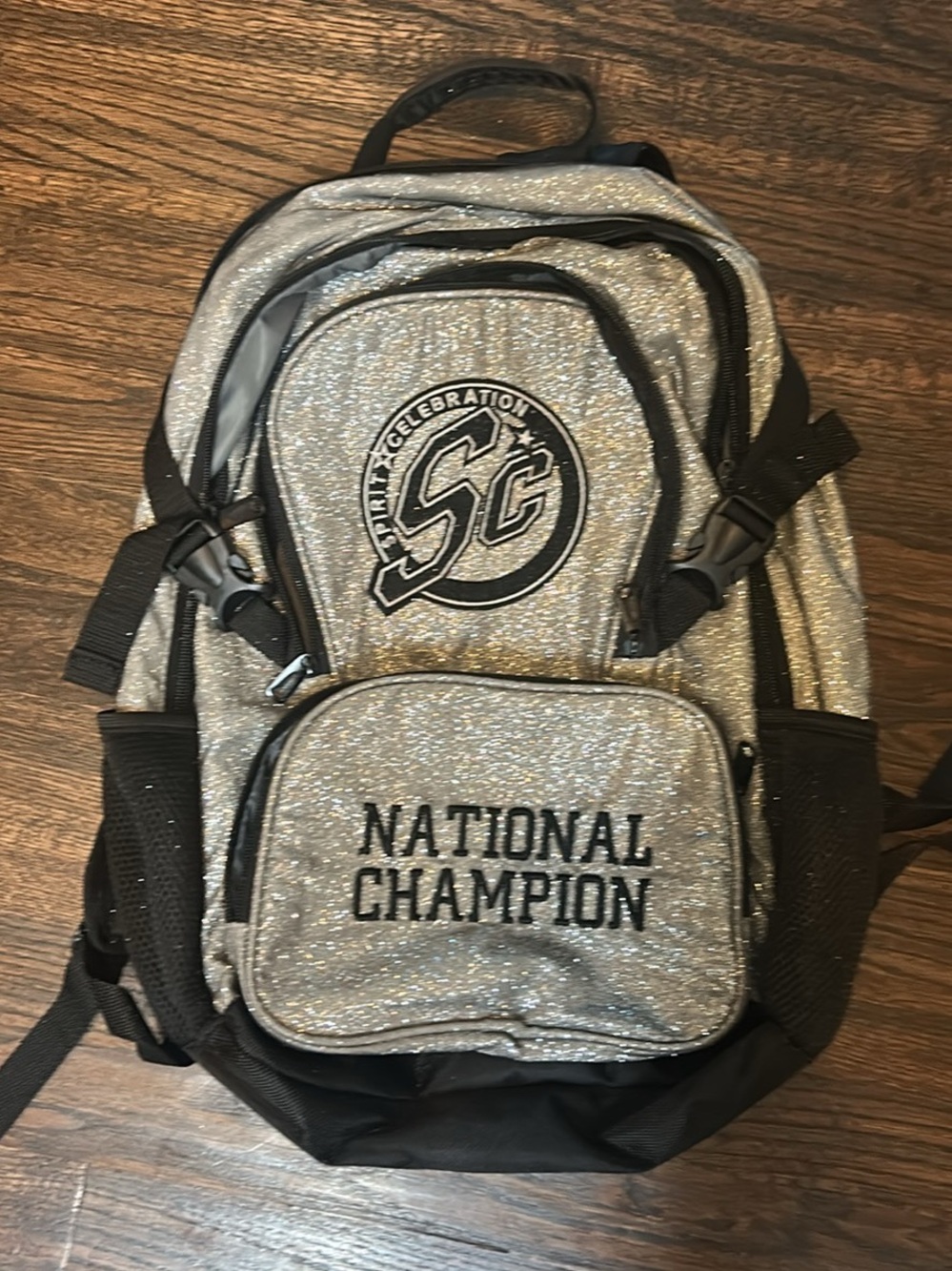 National Champion Silver Glitter Backpack